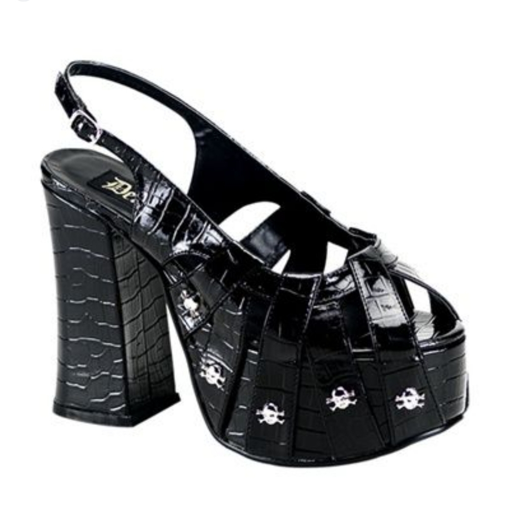 Demonia CHARADE-30 Sling Back Gothic Platform Sandals - Demonia Shoes
